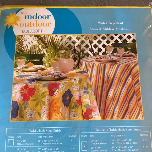 Vintage LINENS-N-THINGS Striped Umbrella Tablecloth 70” Round - Picture 6 of 10